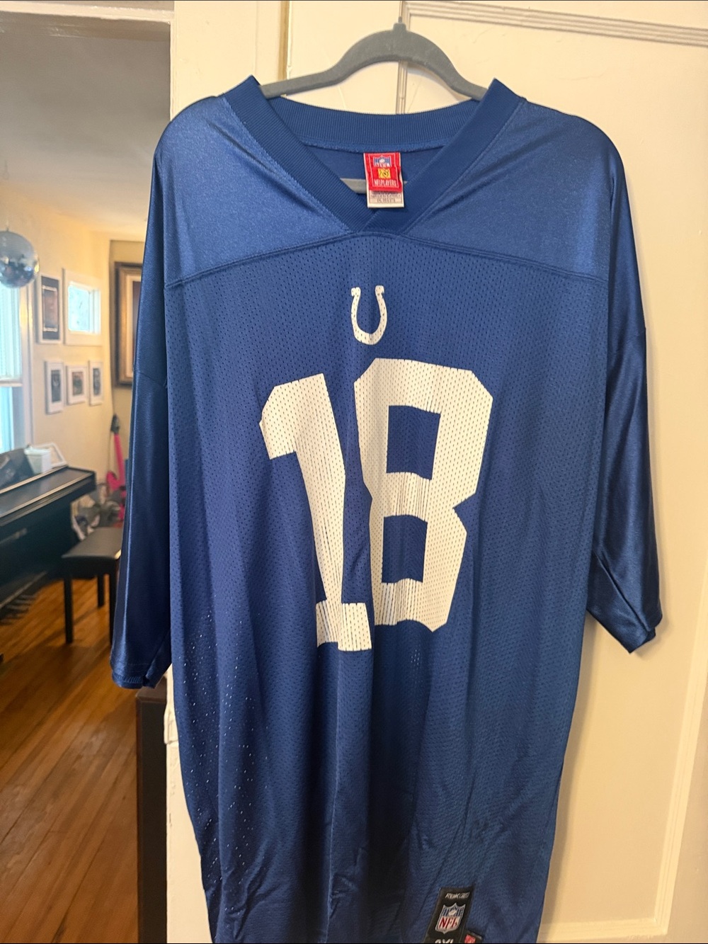 Men's Colts Blue #18 Peyton Manning Reebok Football Jersey XXL